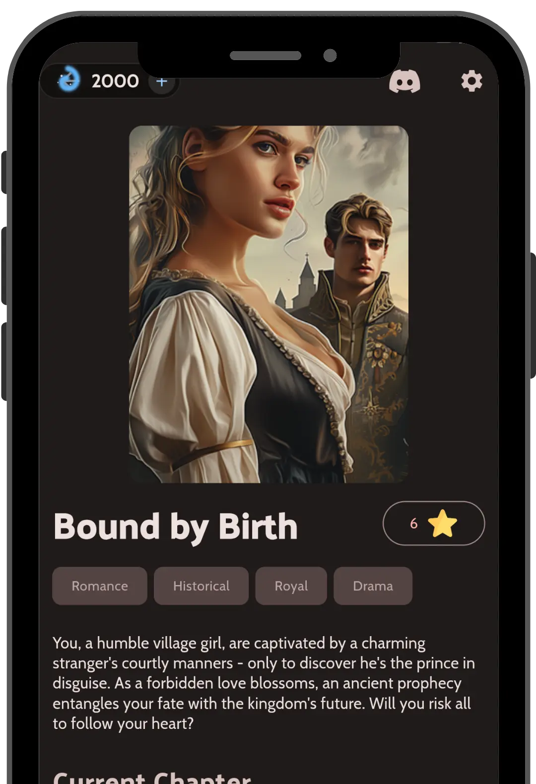 Bound By Birth story on a phone
